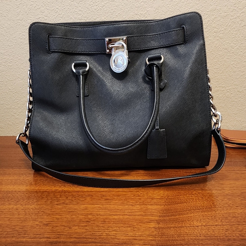 Michael Kors black purse silver hardware
